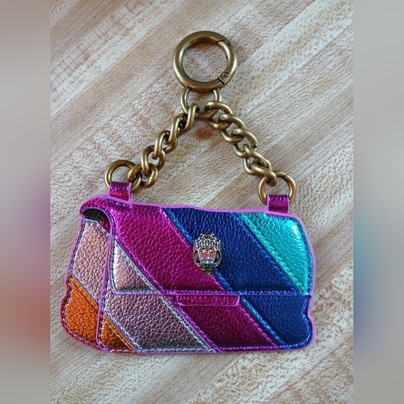 Kurt Geiger NWT/NIB Rainbow Metallic Kensington Bag Charm/Keychain - Picture 4 of 6